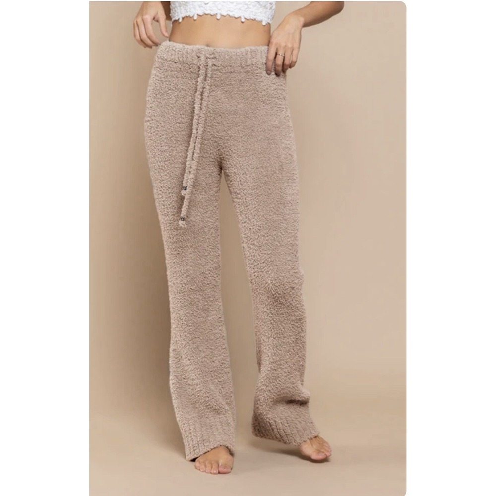 POL Fuzzy Longe Pants‎ In Pale Pink Mocha S